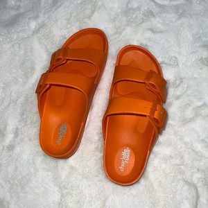 Orange Plastic Berkinstocks